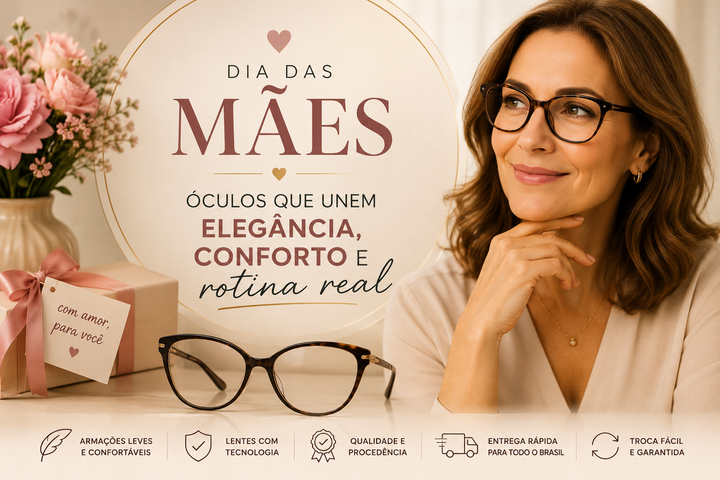 Dia das Mães: óculos que unem elegância, conforto e rotina real